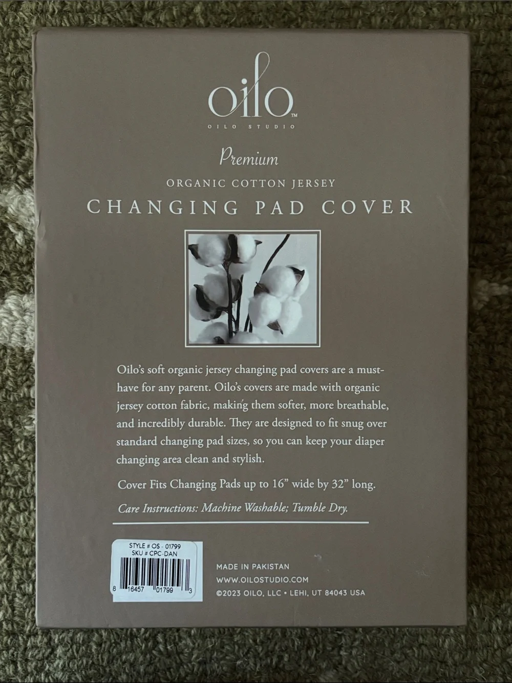 Premium Organic Cotton Jersey Changing Pad Cover - Cream Floral New in box